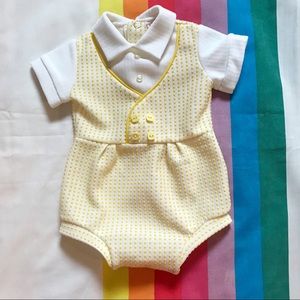 80s Yellow Polka Dot Onesie Infant